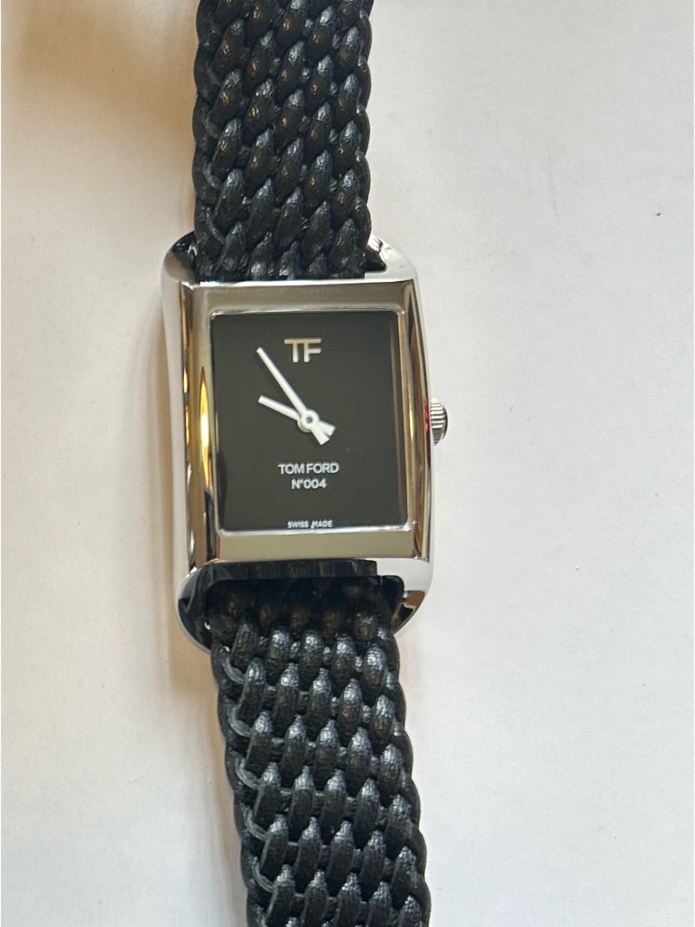 Tom Ford Watch With 35mm Black Face & Black Braided Band - Picture 3 of 10